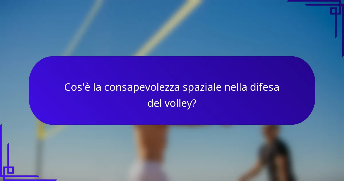 Cos'è la consapevolezza spaziale nella difesa del volley?