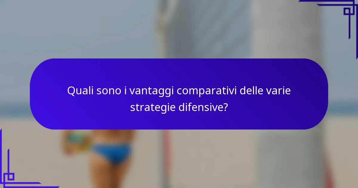 Quali sono i vantaggi comparativi delle varie strategie difensive?
